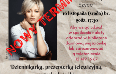 Plakat informujący o spotkaniu z Katarzyną Zdanowicz